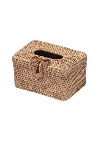 Suntek Yüz Mendil Tutucu Rattan Kutusu Kapağı Ev Yay-tokası