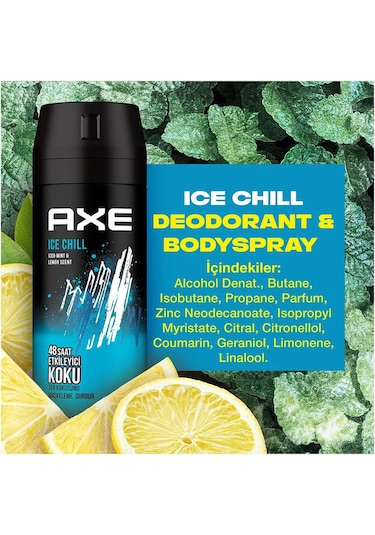 3 Adet Axe Ice Chill Erkek Deodorant Sprey 150 Ml