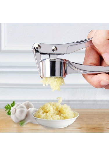 Eastmeeetwest--1pc Premium Paslanmaz Çelik Sarımsak Ezici - Kolay Sarımsak Bıçağı Ve Zencefil Ezici, Temizlemesi Kolay Mutfak Aletleri, Günlük Pişirmede Dayanıklı Sarımsak Bıçağı Gümüş