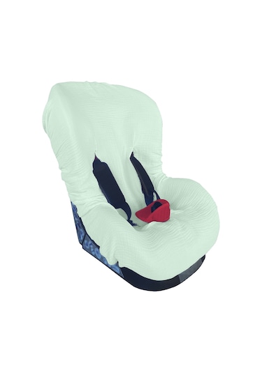 4katlı Müslin Bebek Oto Koltuk Kılıfı Lastikli %100pamuk Mint
