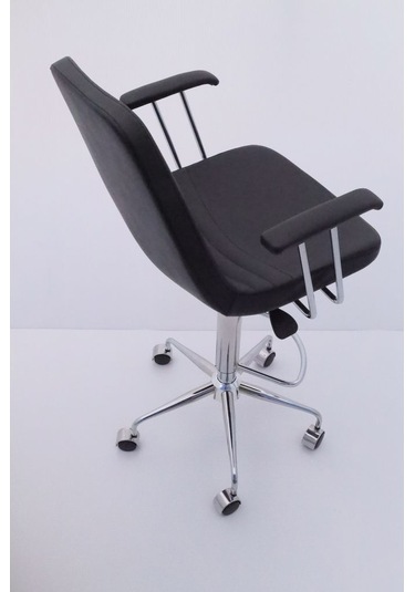 Rose Siyah Deri Tekerlekli Yüksek Bar Sandalyesi Çok Renkli