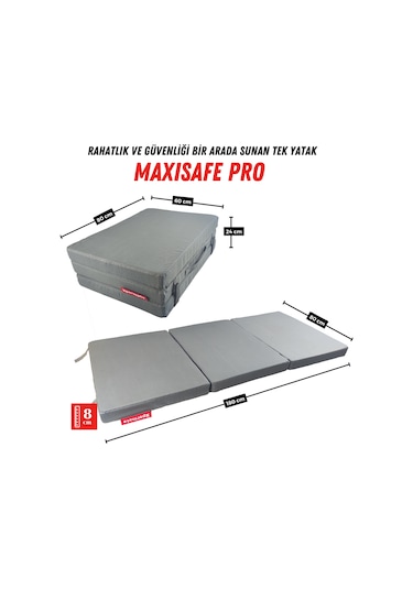 Xpermate Maxisafe Pro Şantiye Yatağı İşçi Yatağı 80x180x8 Cm Gri