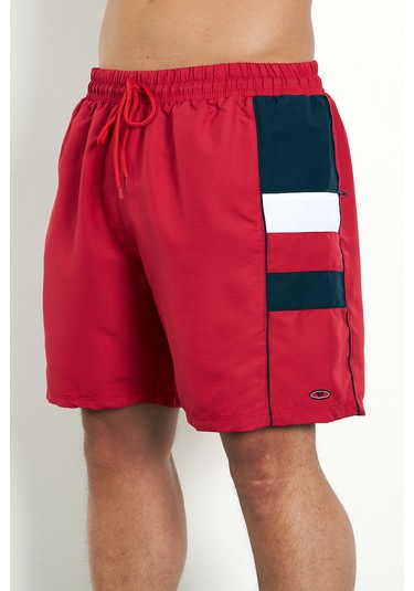 Enrico Ferry Erkek Kırmızı Cepli Büyük Beden Deniz Şortu Edy2517b Kırmızı