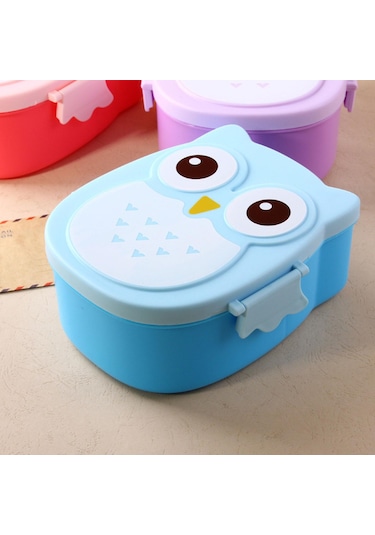 Suntek Baykuş Öğle Yemeği Kutusu Aperatifler Için Meyve Mavi Mavi