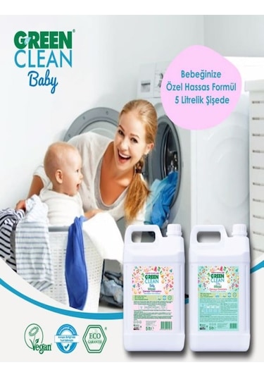 U Green Clean Baby Çamaşır Deterjanı Ve Çamaşır Yumuşatıcı 2' Li Set 5 L