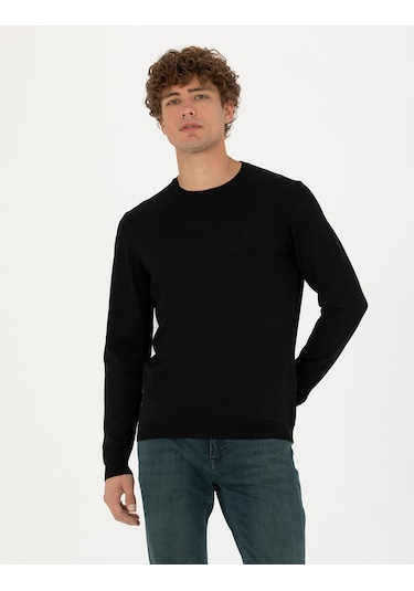 Pierre Cardin Erkek Siyah Triko Kazak 50270054-vr046 Siyah