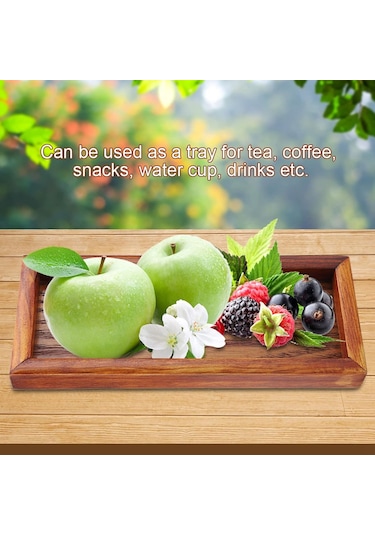 Servis Tepsisi, Dikdörtgen Ahşap Çay Tepsisi Otel Ev Mutfak Tepsileri Atıştırmalık Tepsisi Kahvaltı Tepsisi Gıda Saklama Kabı 20 8cm