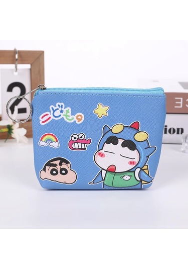 Mınıso Yeni Şirin Crayon Shinchan Çocuk Çizgi Film Cüzdanı - Erkek Ve Kız Öğrenciler İçin Cep Cüzdanıunisex Gökyüzü Mavi
