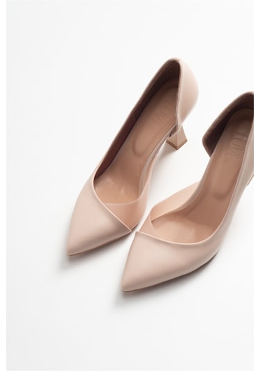Luvishoes 653 Ten Cilt Topuklu Kadın Ayakkabı Ten Rengi