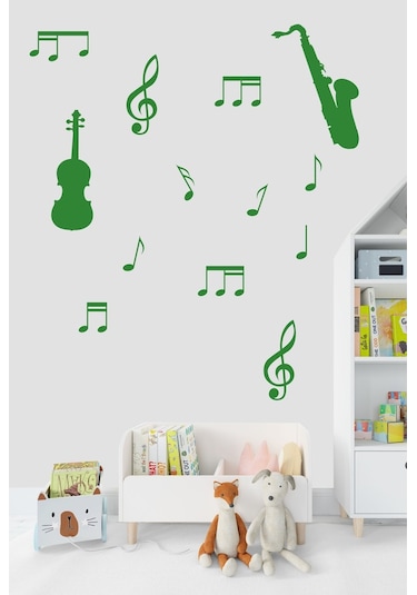 Müzik Ve Notalar Dekortaif Duvar Sticker