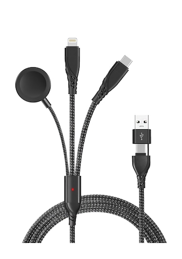 5in1 Şarj Kablo Usb To Type C/lightning/iwatch İle Uyumlu Zr792