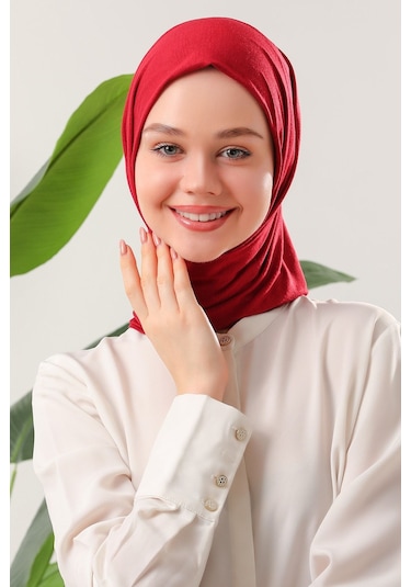 Melodi Scarf Tesettür Penye Şal Bordo Bordo