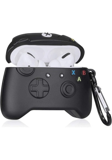 Apple Airpods Pro 3. Nesil 2025 Uyumlu Figürlü Silikon Kılıf Anahtarlıklı Kılıf Siyah