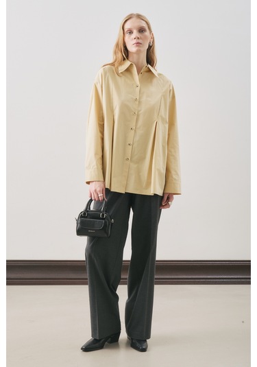 Parçalı Tasarım Gömlek Soft Sarı Soft Sarı