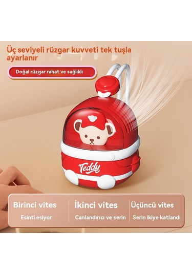 Aurora Açıkton Usb Şarj Karikatür Asılıboyun El Yapraksız Fan Küçük