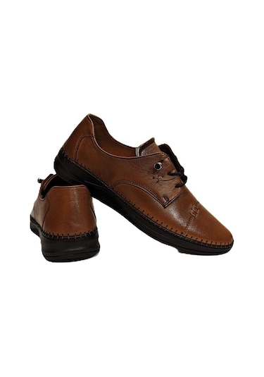 Voyager 9523 Taba Hakiki Deri Bayan Ayakkabı Taba