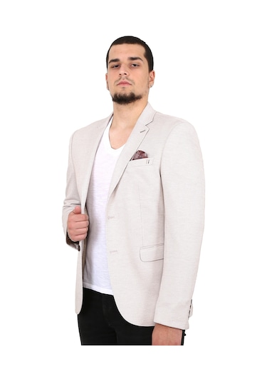 5131 Iki Düğme Tek Yırtmaç Dar Kalıp Büyük Beden Blazer Ceket(372290852)