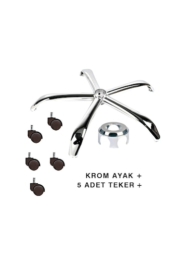 Depolife Metal Yıldız Ayaklı Patron Sekreter Müdür Şef Koltuğu Ayağı