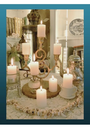 Kandlefo Beyaz Yaz Çubuğu Mumlar Seti 6 Adet. 210621558 Beyaz