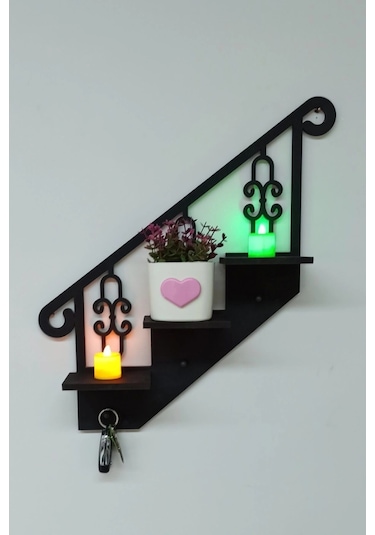 Dekoratif Ahşap Anahtarlık Ve Çok Amaçlı Raf