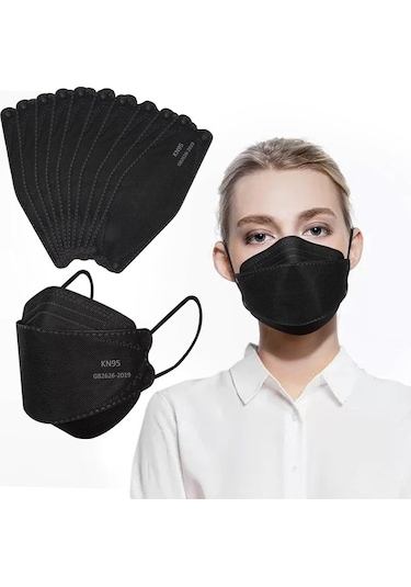 Trendooze Duman Ve Toz Maskesi Seti - 50 Paket Siyah Yüz Maskesi