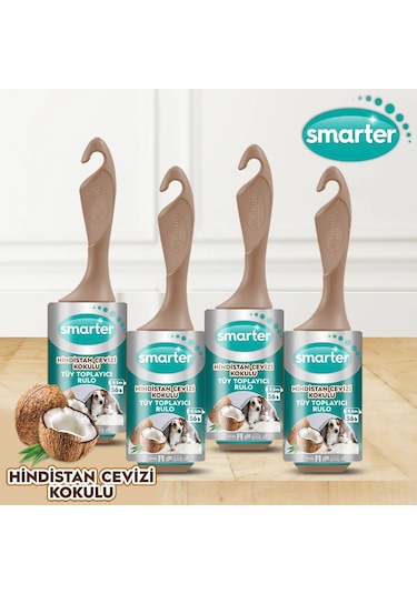 Smarter Hindistan Cevizi Kokulu Tüy Toplayıcı Rulo 4'lü Kedi Köpek