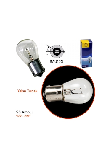 TAS 12V 93 Ampul 21W Yakın Tırnak BAU15S SL3122 (10 lu)