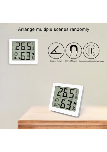 Fosenze Ev İçi Dijital Sıcaklık Ve Nem Ölçer, Bebek Odası İçin Klimatik İzleme, Akıllı Sensör, Gece Aydınlatması, Kolay Kurulum
