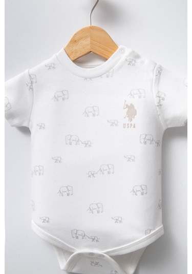 U.S. Polo Assn. U.s. Polo Assn Erkek Bebek Beyaz Body Zıbın Beyaz