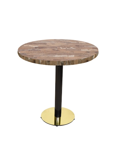 Karanfil Laminat Gold Yuvarlak Masa Q80