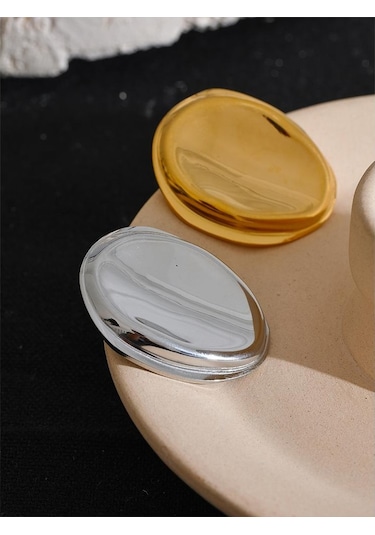 Gümüş Eetit 37mm Paslanmaz Çelik Metal Yuvarlak Minimalist Broşlar Unisex Takı Erkek Kadın Aksesuar Su Geçirmez 2023 Ücretsiz Kargo Gümüş