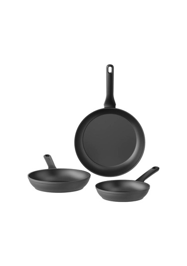 Berghoff 1315090 3 Parçalı Yapışmaz Tava Seti Helix Siyah