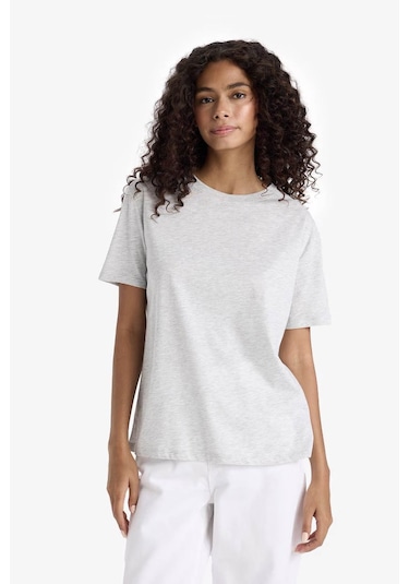 Defacto Regular Fit Gri Kadın T-shirt W9584az/gr93 Gri