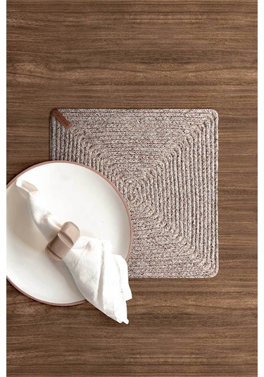 Koza Home Cesta El Yapımı Örgü Natural Kare Supla 32x32 4009 Naturel
