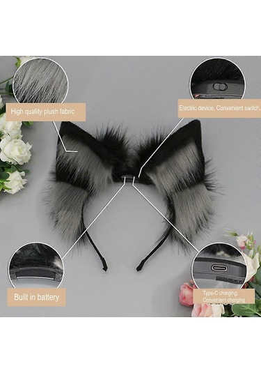 El Yapımı Kurt Tilki Kürk Kulaklı Kostüm Hayvan Parti Kafa Bandı Cadılar Bayramı İçin Çok Renkli