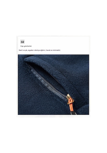 Sıcak Ve Kalın Polar Ceket, Bol Kesim Erkek Ceketi Mavi