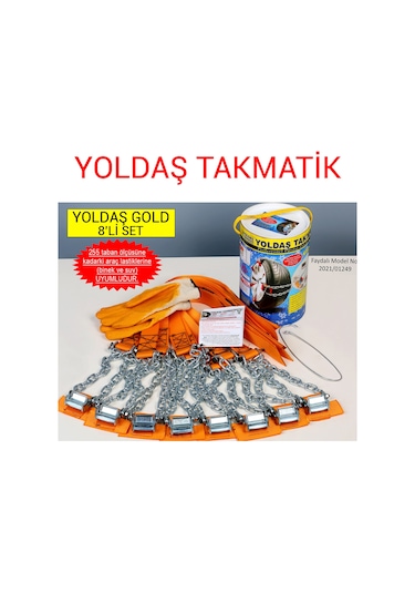 Yoldaş Takmatik 8'li Gold Takmatik Kar Zinciri Suv Ve Binek İçin