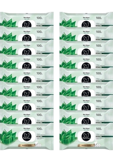 Papilion Premium Quality Islak Mendil 100'lü Aloe Vera x 18 Paket