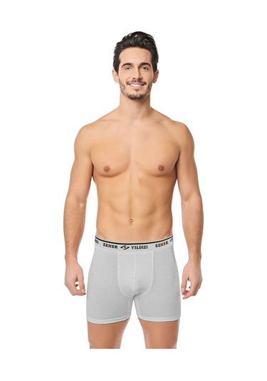 Seher Yıldızı 3'Lü Paket Erkek Boxer Pamuk Likralı Şort Boxer