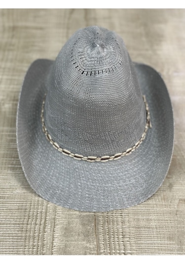 Aysbutk Unisex Hasır Şapka Gri