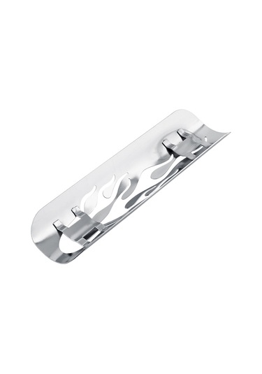 Kosona Motorsiklet Ekzos Koruması Alev Desenli Gümüş - Isı Dayanıklı Metal, 50-70mm Borular İçin, Kolay Kurulum