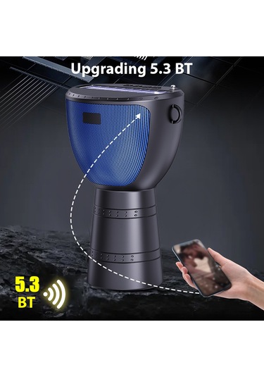 Ranyeek Dv-660 Mavi Güneş Enerjili Bluetooth Hoparlör - Dış Mekan İçin Taşınabilir, El Feneri Özelliği İle 10w Ses Gücü