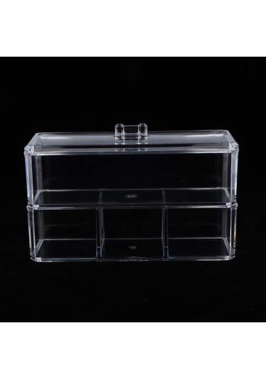 Homyl Toz Geçirmez Akrilik Makyaj Pamuğu Ped Çubuğu Saklama