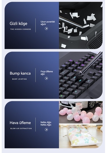 Portatif Akülü Elektrikli Süpürge - Siyah