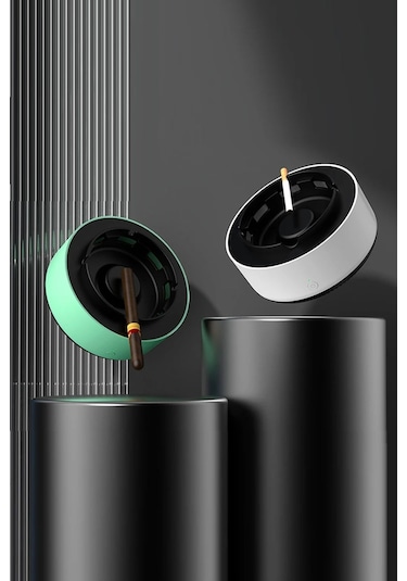 Araç Ev Ofis Dumanı İçine Çeken Kül Tablası Akıllı Kokusuz Küllük Duman Filtreli Hava Temizleyici