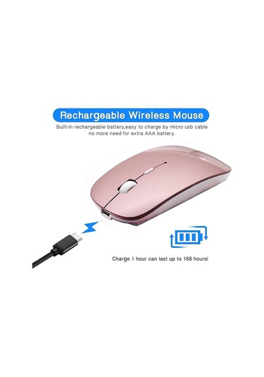 Bluetooth Fare, Macbook Pro İçin Kablosuz Fare, Dizüstü Bilgisayar Ve Pc Bilgisayar İçin Bluetooth Fare Gül Altını
