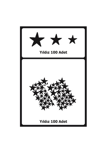 Yıldız Duvar Metalik Gri Sticker 3-4-5Cm 100 Adet