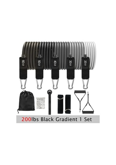 Direnç Bantları Seti Gerginlik Çekme Halatı Erkekler Kadınlar İçin Egzersiz 200lbs Black 200lbs Black