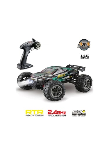 Xinlehong 1:16 Brushless Uzaktan Kumandalı Yüksek Hızlı Rc Araba 52km/s 2.4ghz 4wd Usb Şarj Yeşil Çok Renkli