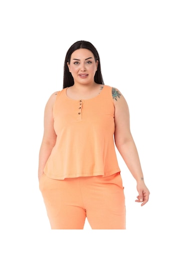 Büyük Beden Penye Somon Eşofman Takımı-somon Somon